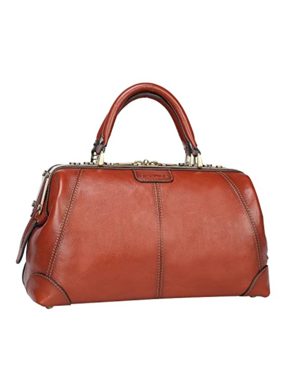 Full Grain Italian Leather Doctor Bag Purse Tote Handbag for Women